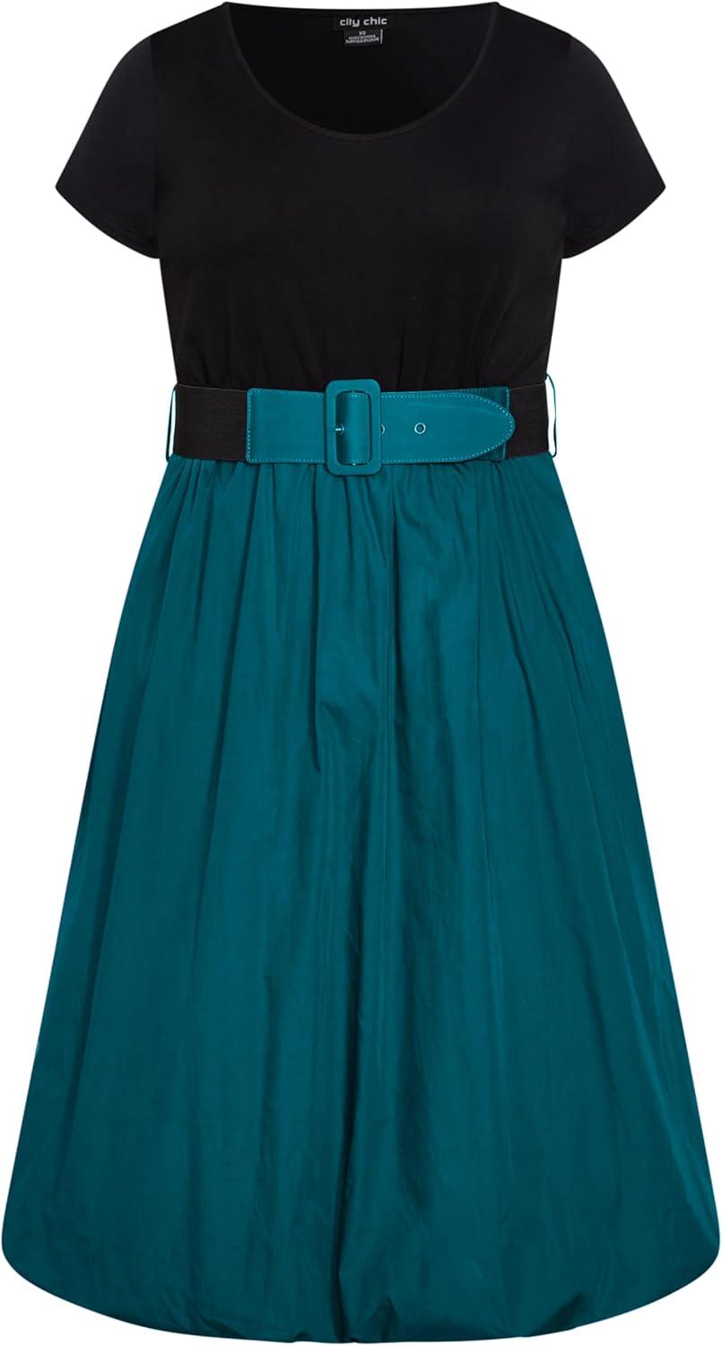 image:imageCity Chic Womens Plus Size Dress Paris DaysTealBlack