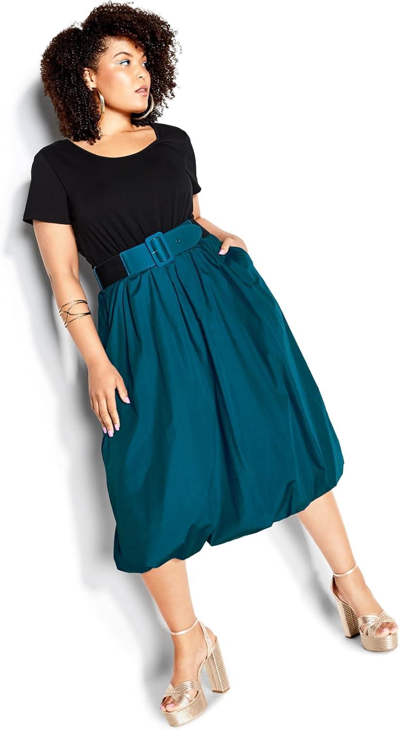 image:imageCity Chic Womens Plus Size Dress Paris DaysTealBlack