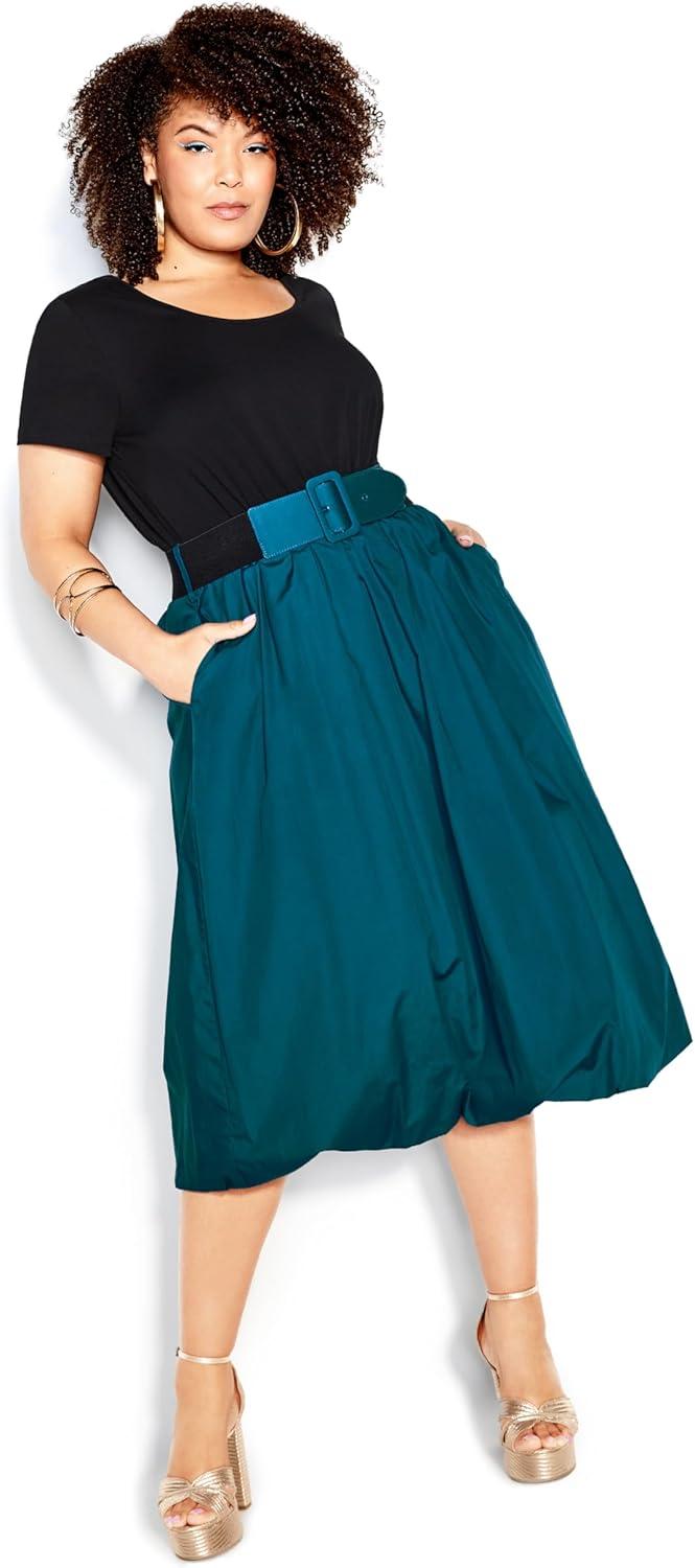 image:imageCity Chic Womens Plus Size Dress Paris DaysTealBlack