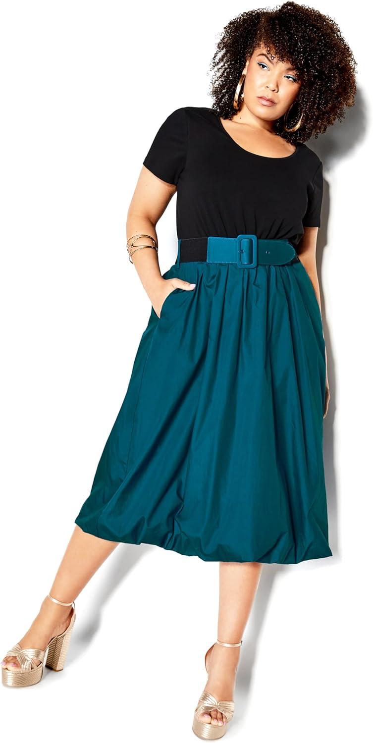 image:imageCity Chic Womens Plus Size Dress Paris DaysTealBlack