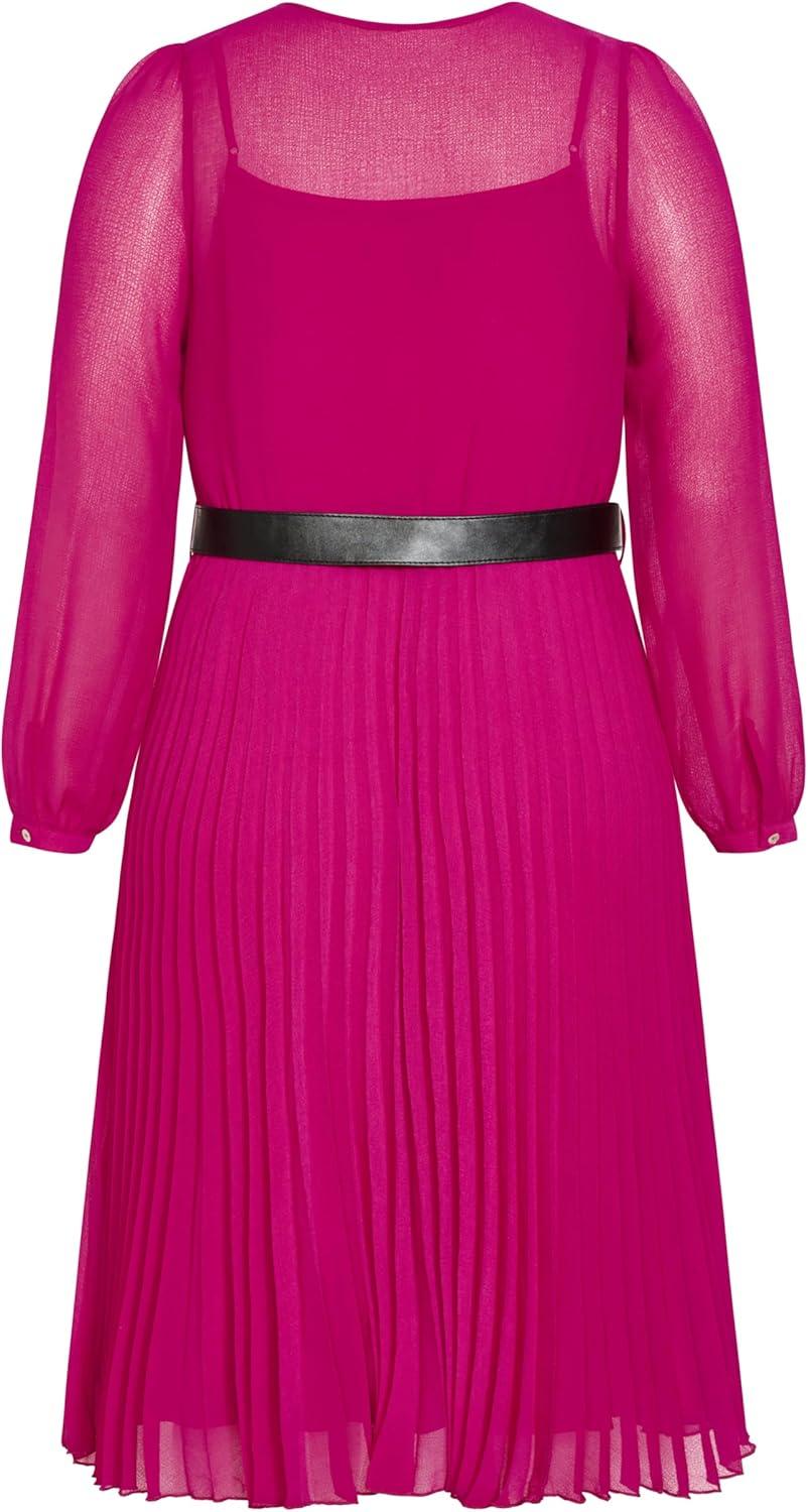 image:imageCity Chic Womens Plus Size Dress Precious PleatSangria