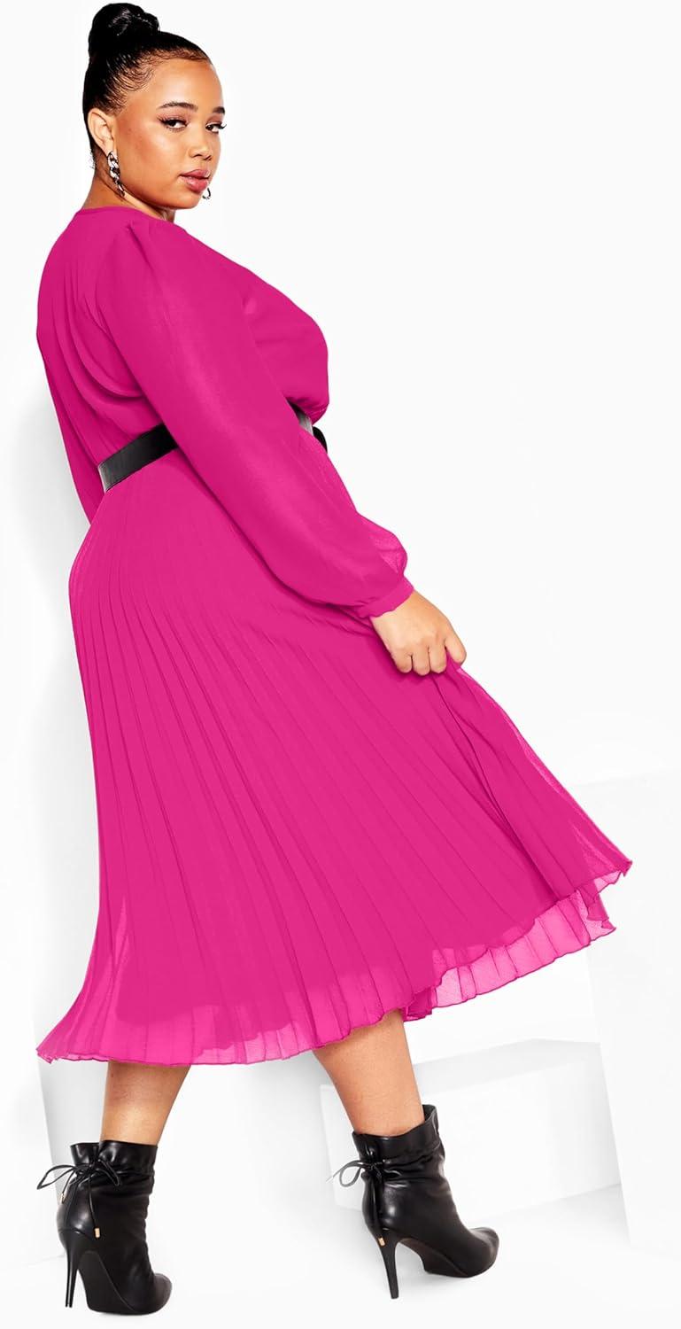 image:imageCity Chic Womens Plus Size Dress Precious PleatSangria