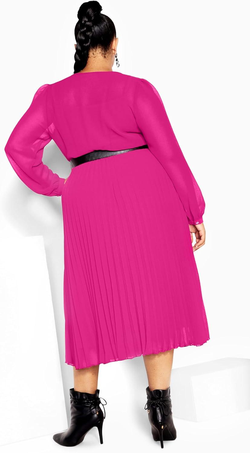 image:imageCity Chic Womens Plus Size Dress Precious PleatSangria