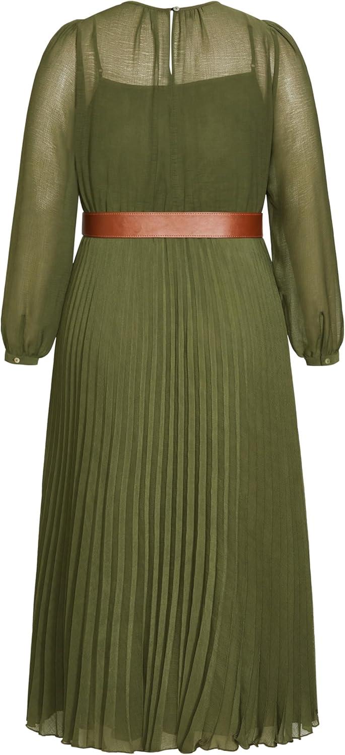 image:imageCity Chic Womens Plus Size Dress Love PleatOlive