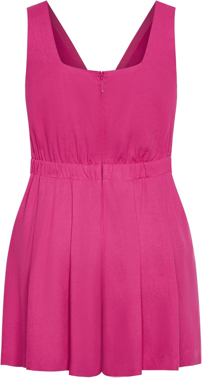 image:imageCity Chic Womens Plus Size Playsuit Everlee Sleeveless KeyholeLilac Rose