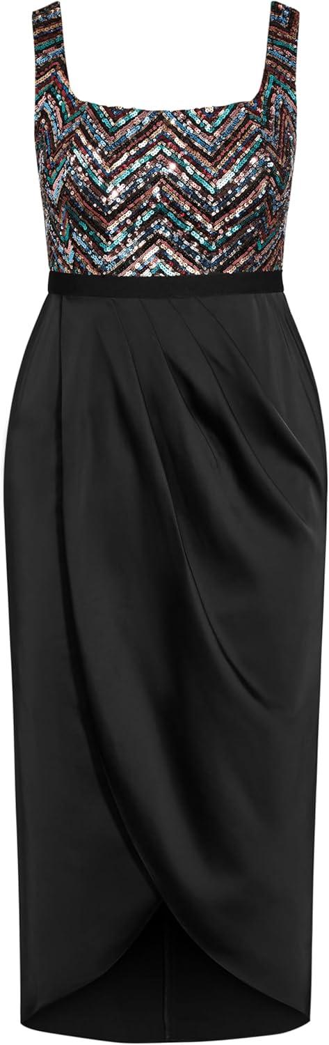 image:imageCity Chic Womens Plus Size Sequin Bodice DressMulti
