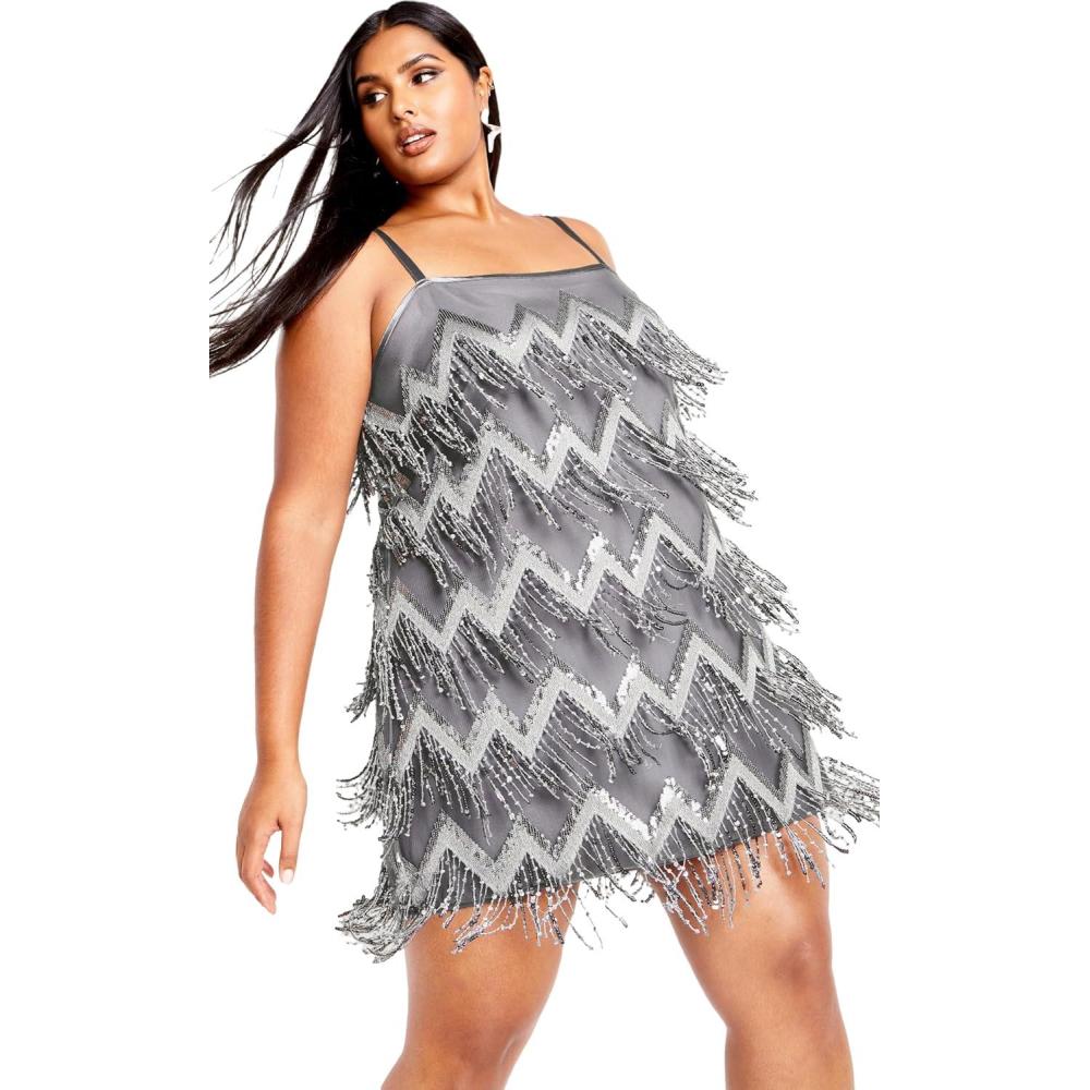 image:imageCity Chic Womens Dress  Sequin FeverSilver