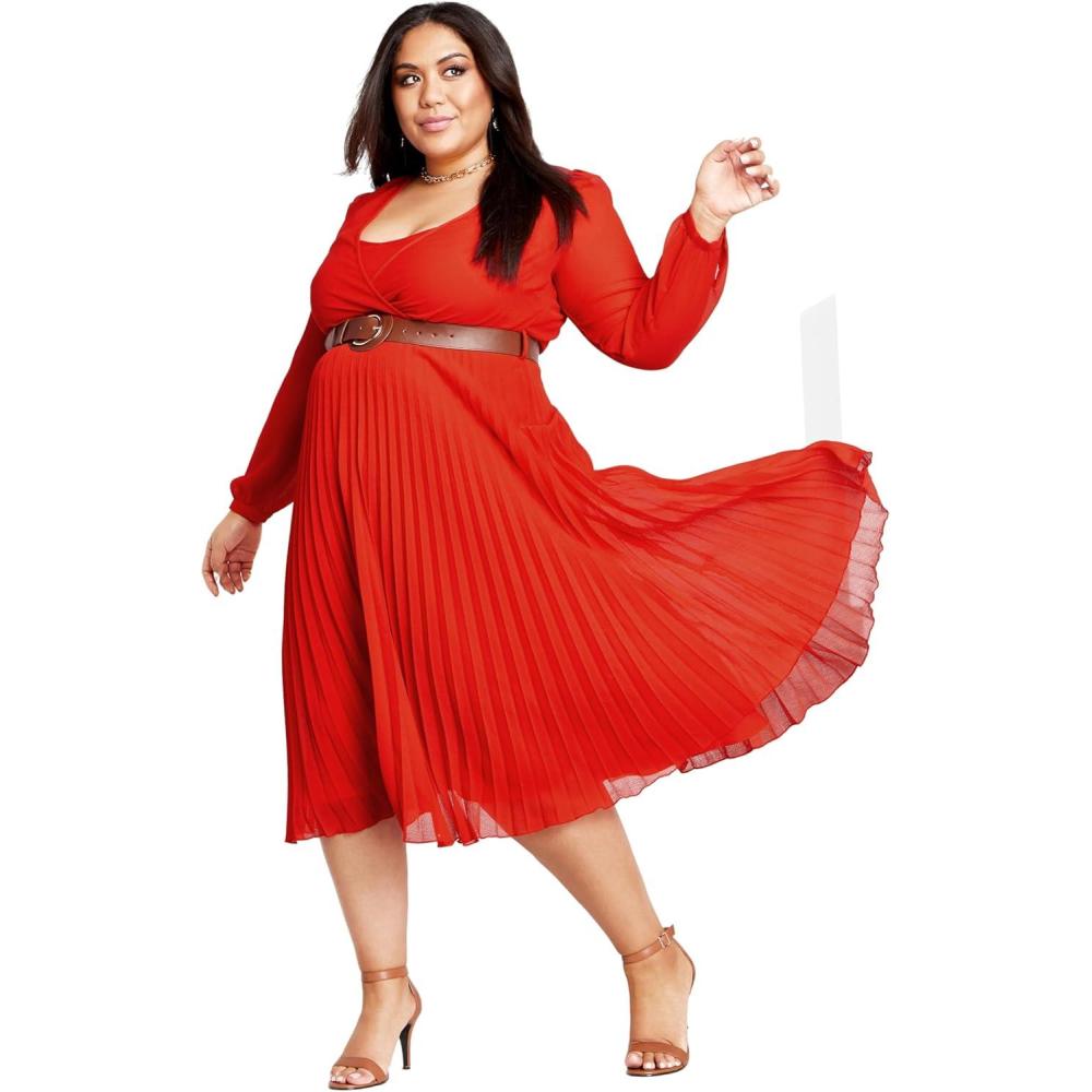image:imageCity Chic Womens Plus Size Dress  Precious PleatTigerlily