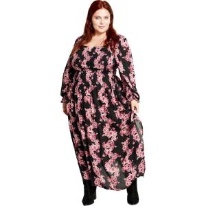 City Chic Plus Size Dress, Aurelia Print Dress(Lush Floral)
