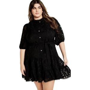City Chic Plus Size Dress, Chrissa Dress(Black)