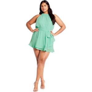 City Chic Women’s Plus Size Belinda Playsuit(Mint)