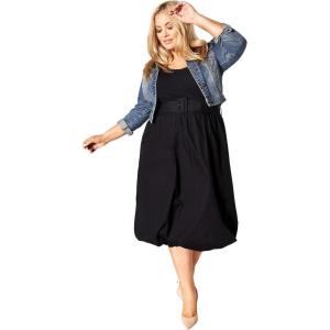 City Chic Women’s Plus Size Dress – Paris Days(Black/Black)