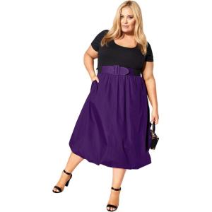 City Chic Women’s Plus Size Dress – Paris Days(Petunia/Black)