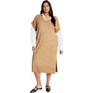 City Chic Women’s Plus Size Dress – Shereen(Brown)