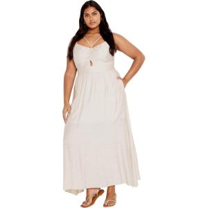 City Chic Women’s Plus Size Iman Dress(Oat)