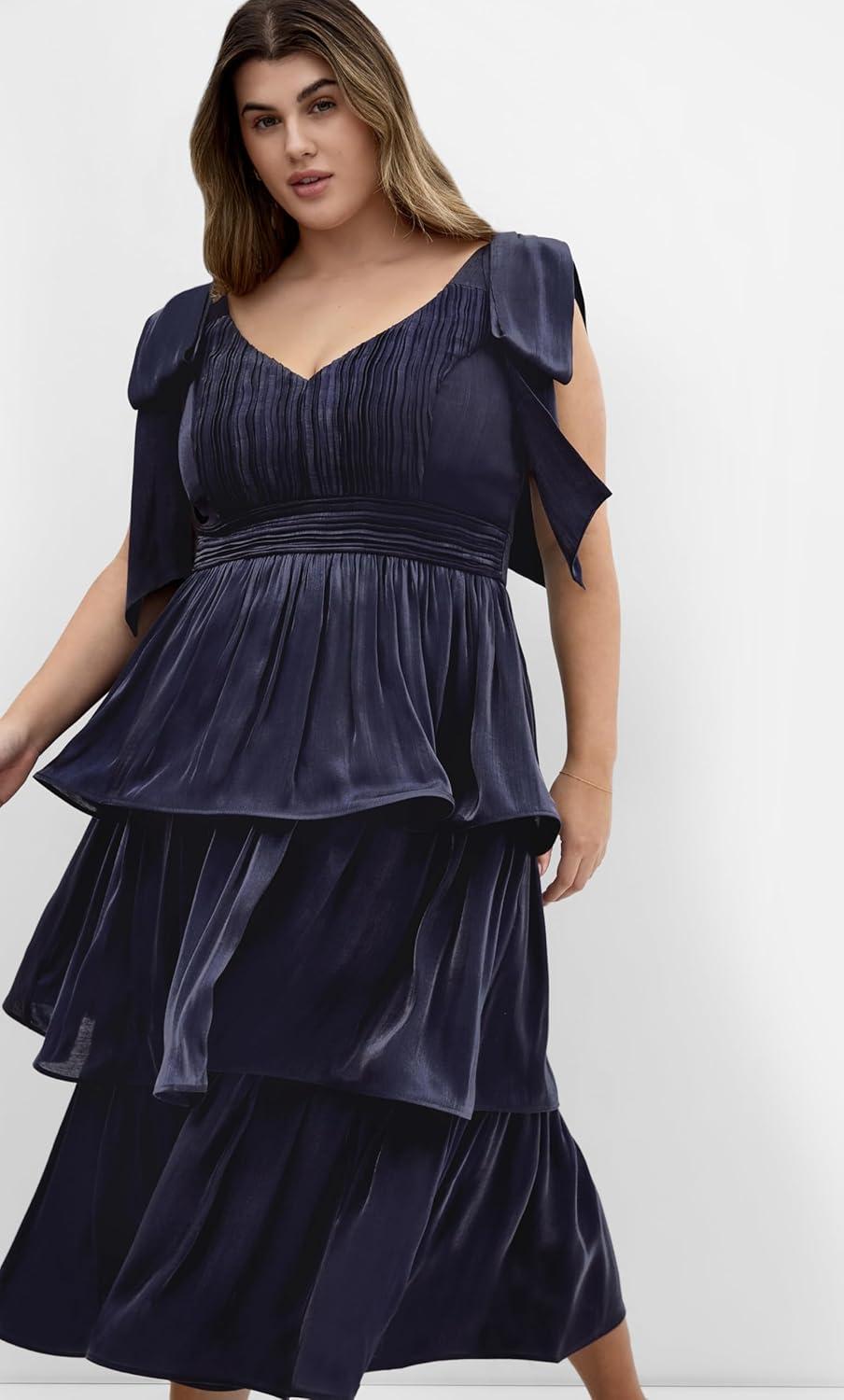 image:imageCity Chic Womens Plus Size Cocktail Dress Betty Bow MidiNavy