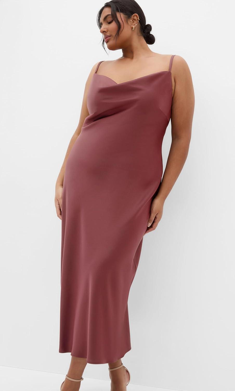 image:imageCity Chic Womens Plus Size Cocktail Dress Satin SlipChocolate Cherry