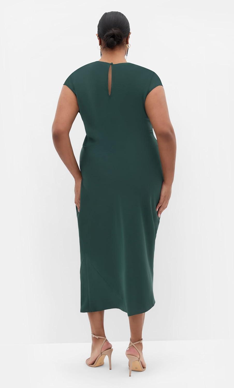 image:imageCity Chic Womens Plus Size Dress Beatrix Knot SatinForest