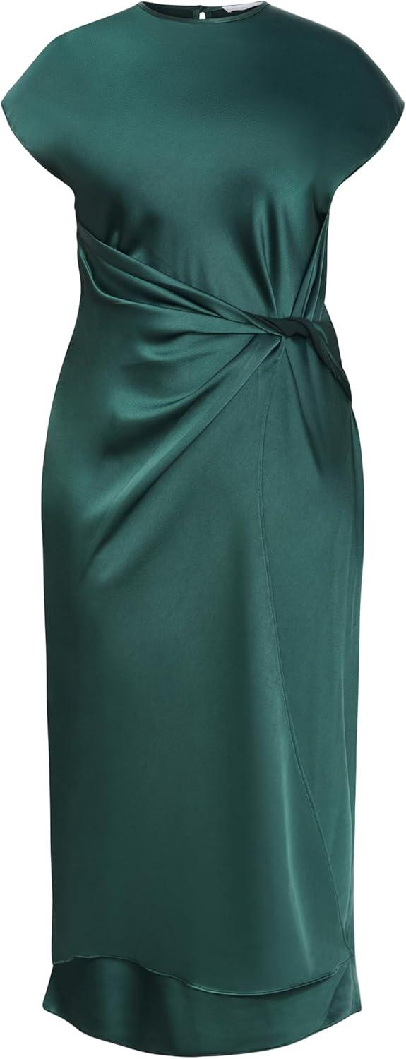 image:imageCity Chic Womens Plus Size Dress Beatrix Knot SatinForest