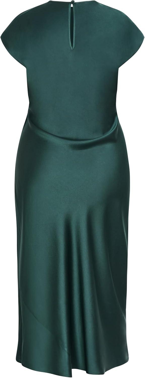 image:imageCity Chic Womens Plus Size Dress Beatrix Knot SatinForest