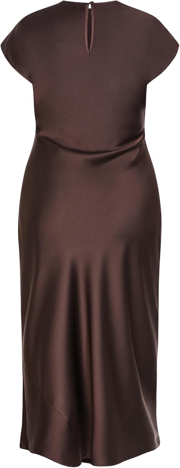 image:imageCity Chic Womens Plus Size Dress Beatrix Knot SatinTruffle