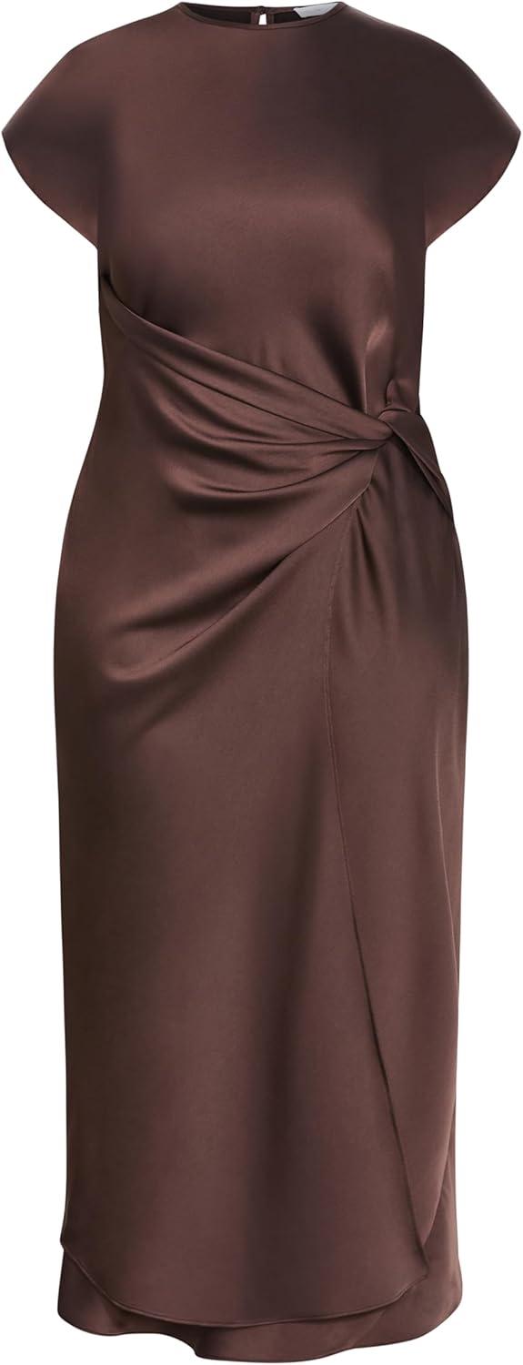image:imageCity Chic Womens Plus Size Dress Beatrix Knot SatinTruffle