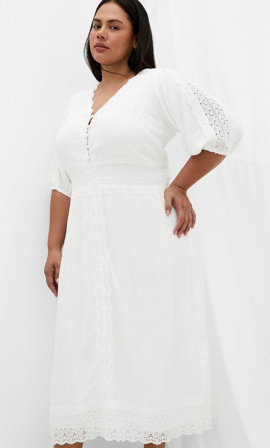 image:imageCity Chic Womens Plus Size Dress Belle V Neck MidiIvory