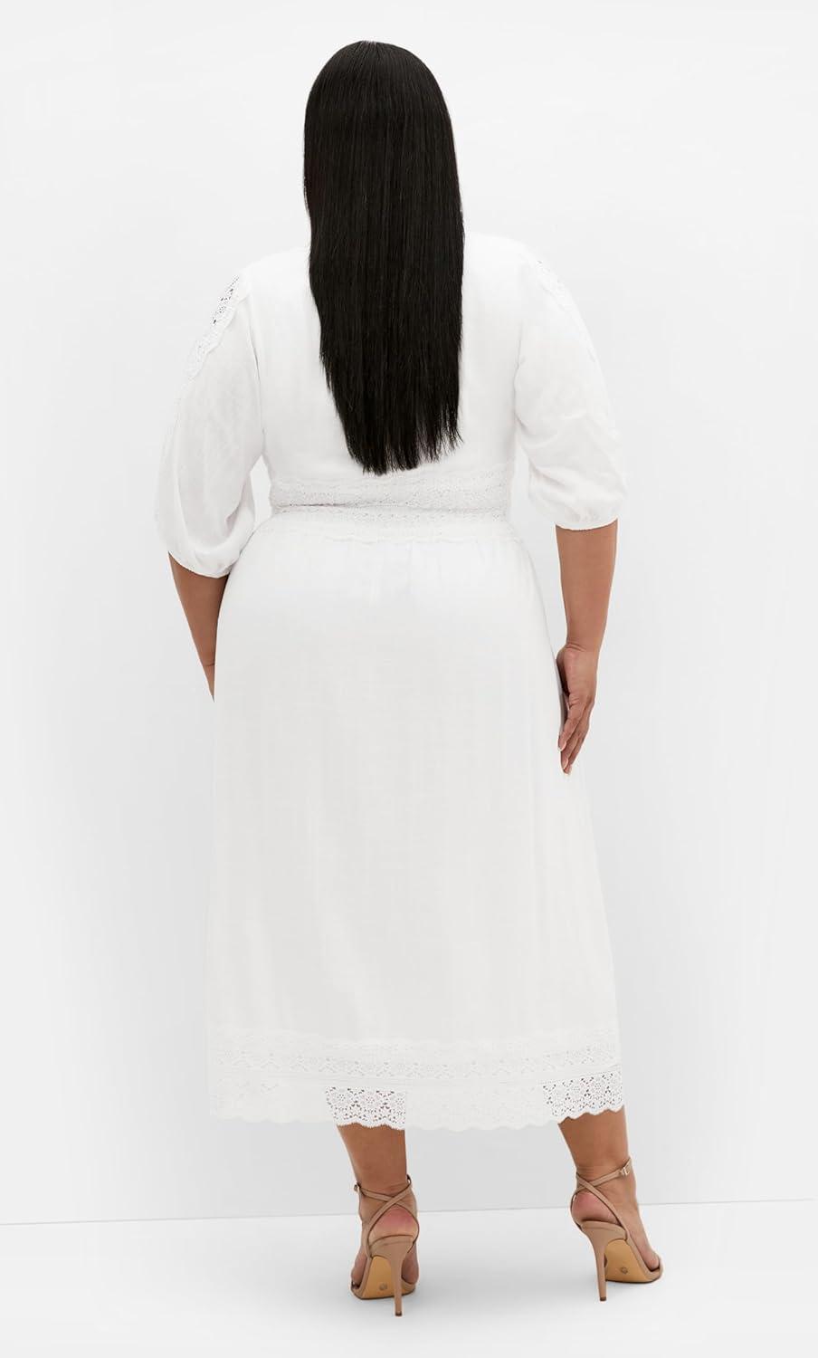 image:imageCity Chic Womens Plus Size Dress Belle V Neck MidiIvory
