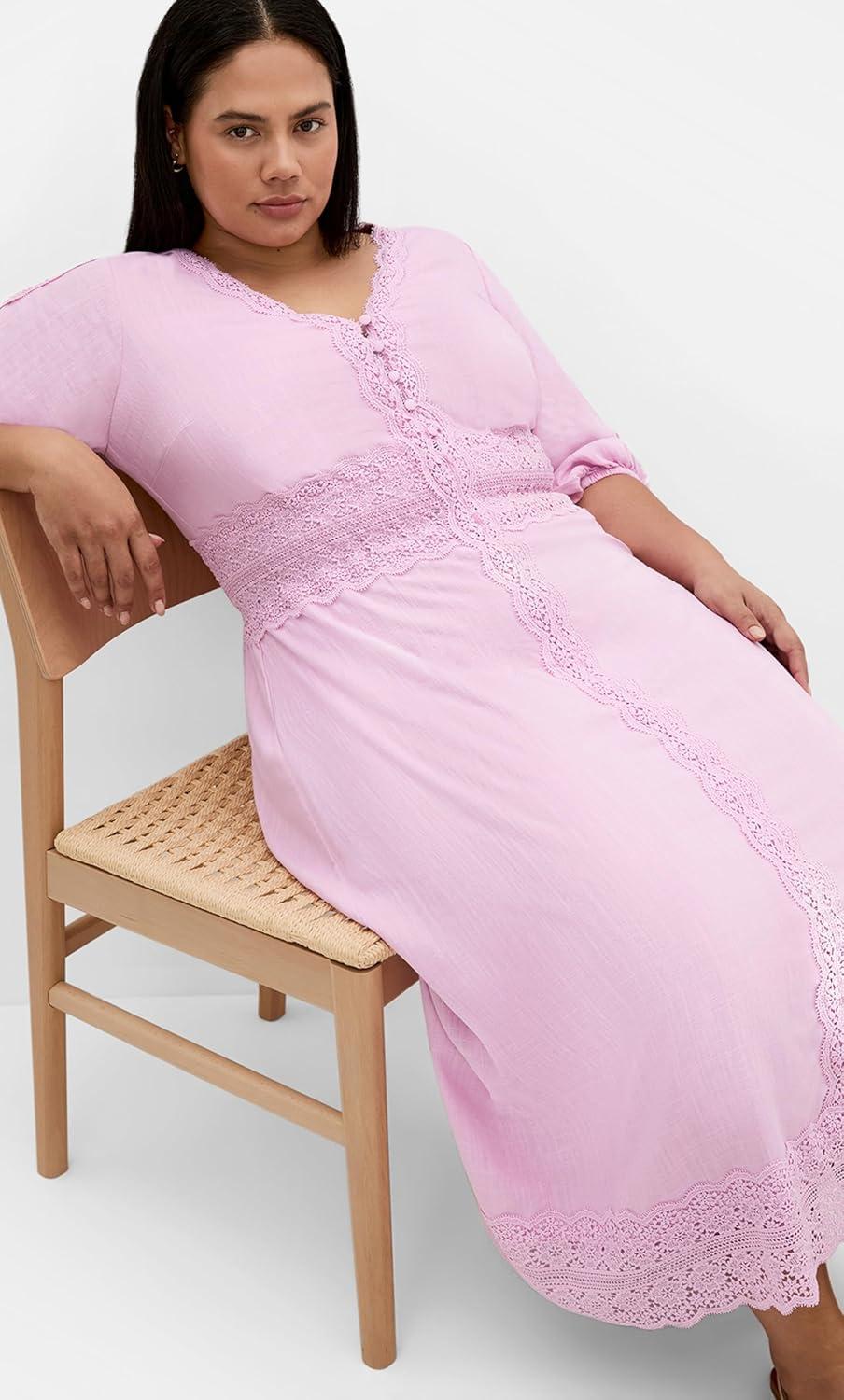image:imageCity Chic Womens Plus Size Dress Belle V Neck MidiLavender