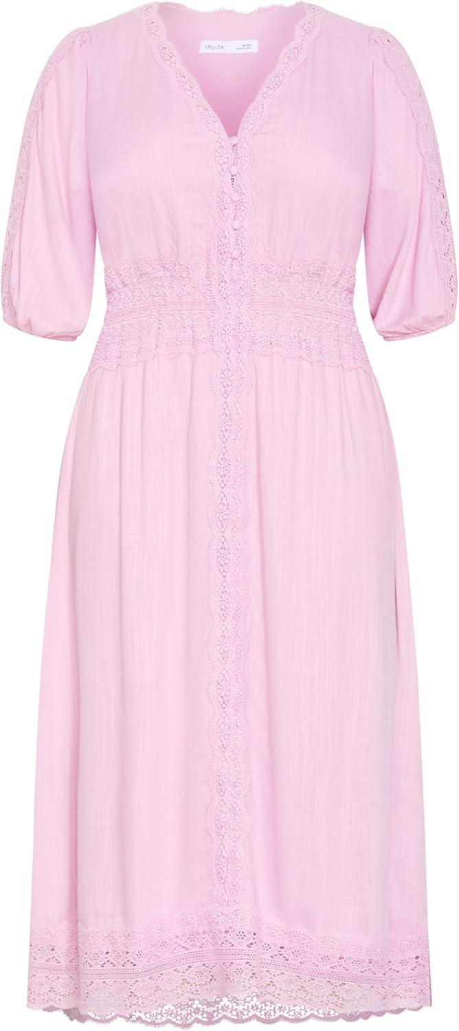 image:imageCity Chic Womens Plus Size Dress Belle V Neck MidiLavender