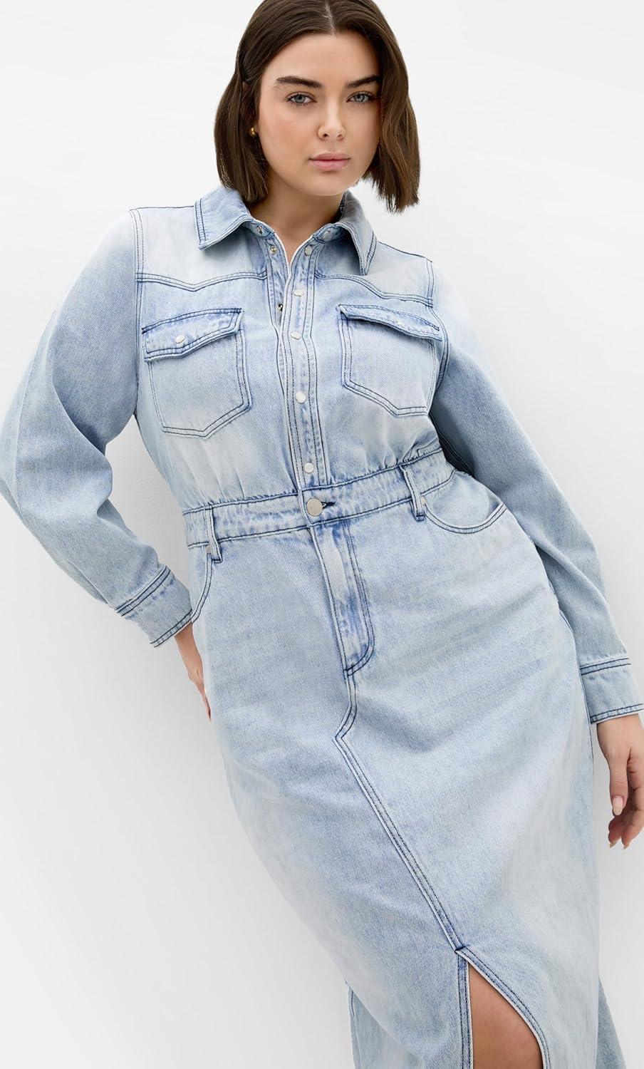 image:imageCity Chic Womens Plus Size Dress Elara DenimDenim Light