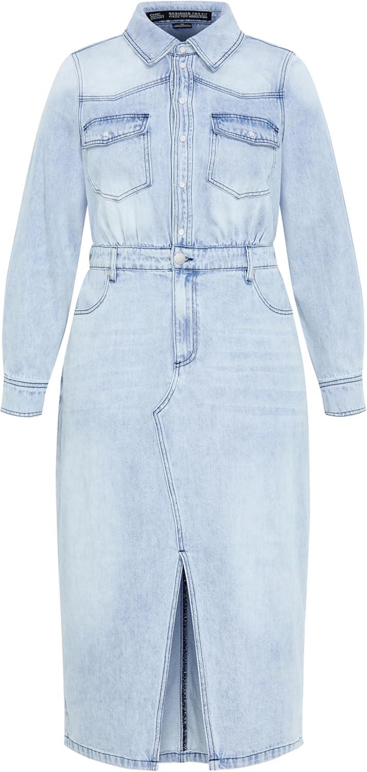 image:imageCity Chic Womens Plus Size Dress Elara DenimDenim Light