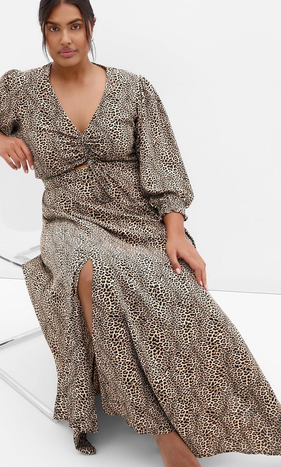 image:imageCity Chic Womens Plus Size Dress Jessie Print MaxiCheetah