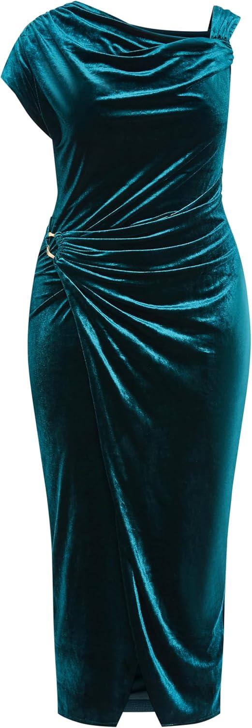 image:imageCity Chic Womens Plus Size Dress Vivi Velour MidiAzure