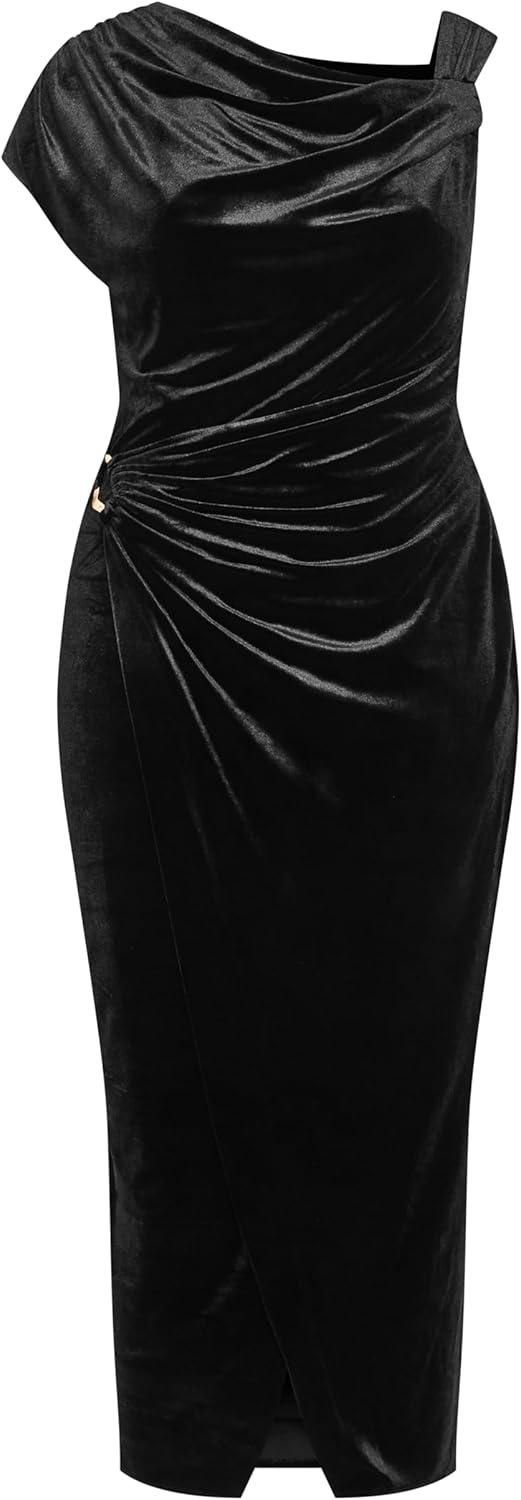 image:imageCity Chic Womens Plus Size Dress Vivi Velour MidiBlack