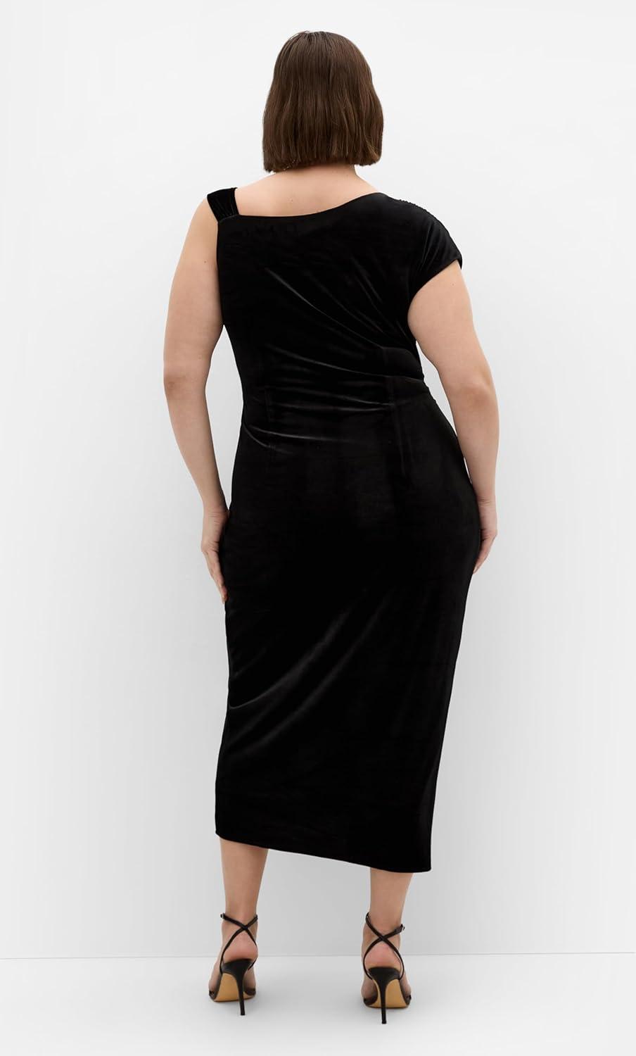 image:imageCity Chic Womens Plus Size Dress Vivi Velour MidiBlack