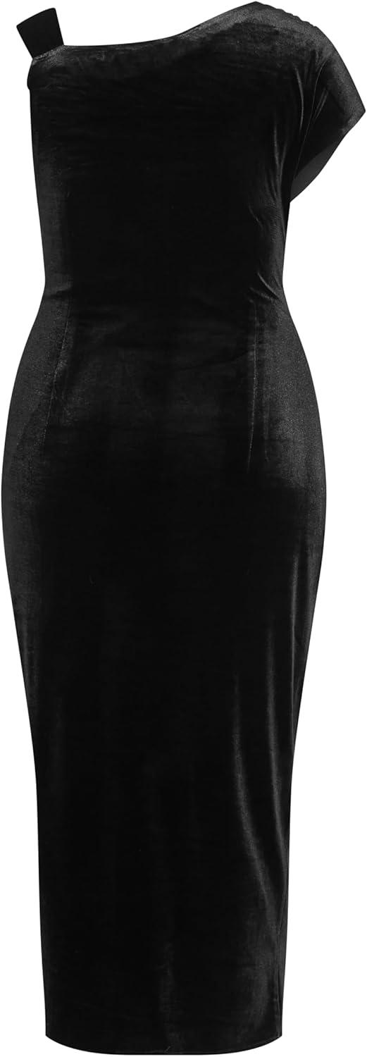 image:imageCity Chic Womens Plus Size Dress Vivi Velour MidiBlack