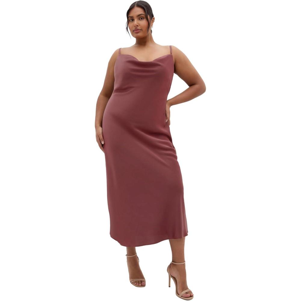 image:imageCity Chic Womens Plus Size Cocktail Dress Satin SlipChocolate Cherry