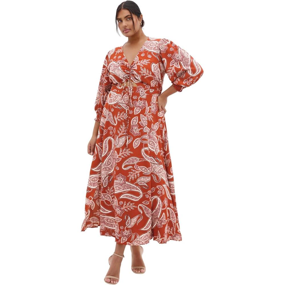 image:imageCity Chic Womens Plus Size Dress  Jessie Print MaxiGinger Paisley