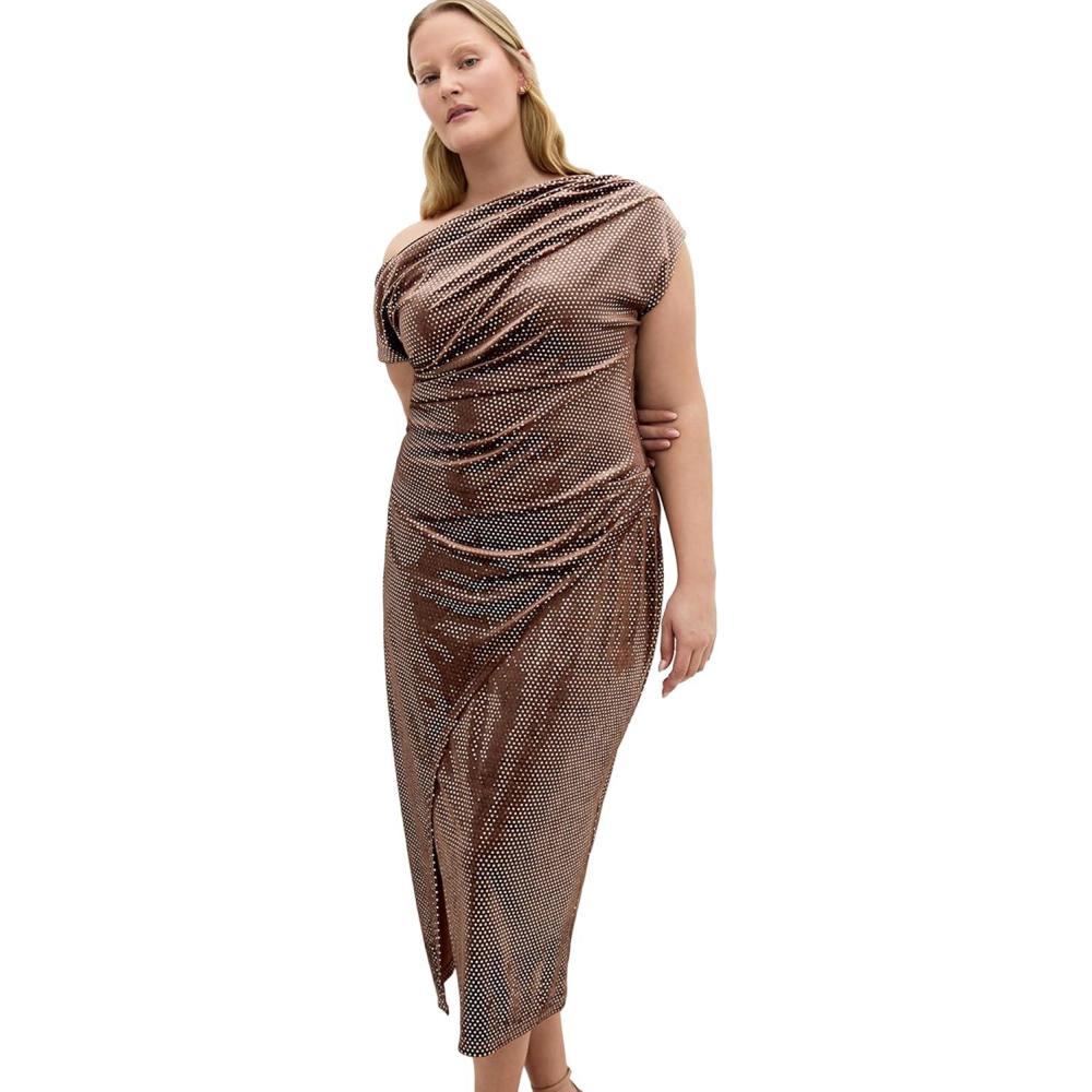 image:imageCity Chic Womens Plus Size Dress Shimmy MidiBronze
