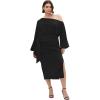 image:imageCity Chic Womens Cocktail Dress  Alysia Tie Front MidiBlack