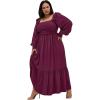 image:imageCity Chic Womens Plus Size Dress  Saddie Shirred MaxiBordeaux