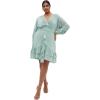 image:imageCity Chic Womens Plus Size Dress  V Neck Frill Front MiniSeafoam