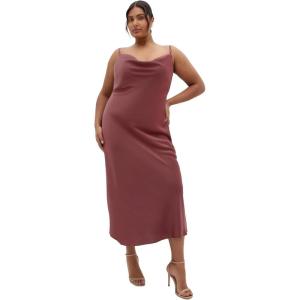City Chic Women’s Plus Size Cocktail Dress – Satin Slip(Chocolate Cherry)
