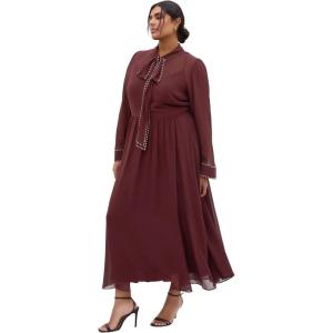 City Chic Women’s Plus Size Dress – Kara Maxi(Chocolate Cherry)