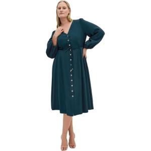 City Chic Women’s Plus Size Dress – Kristina Midi(Deep Emerald)