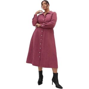 City Chic Women’s Plus Size Dress – Leia Long Sleeve Midi(Beet Red)