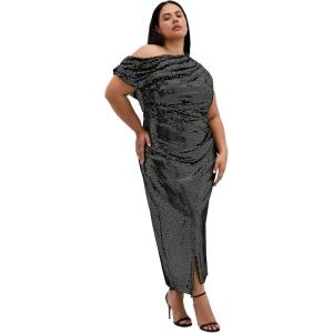 City Chic Women’s Plus Size Dress – Shimmy Midi(Black)