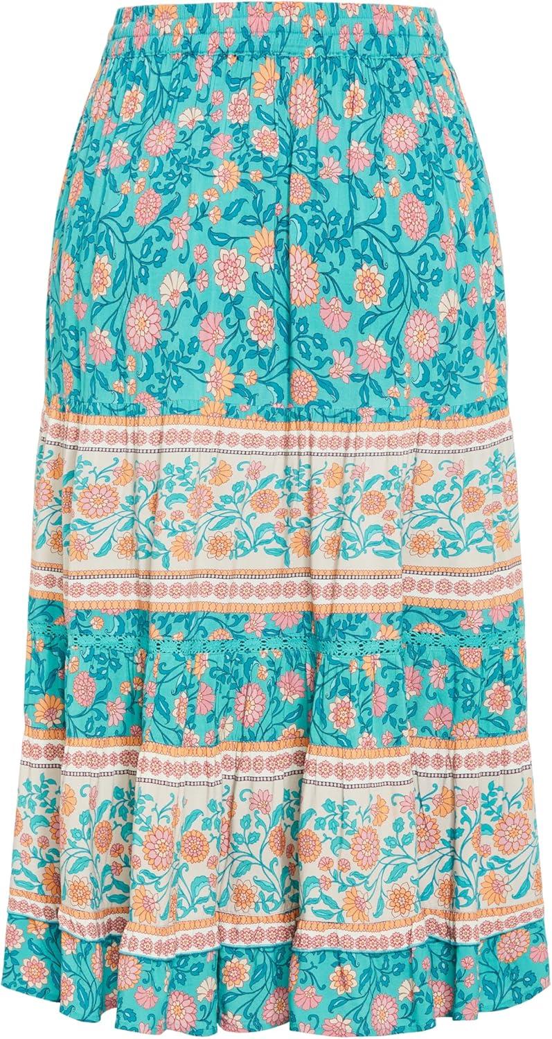 image:imageCity Chic Womens Apparel Plus Size CITYCHIC Skirt Aurora PRT Turquoise