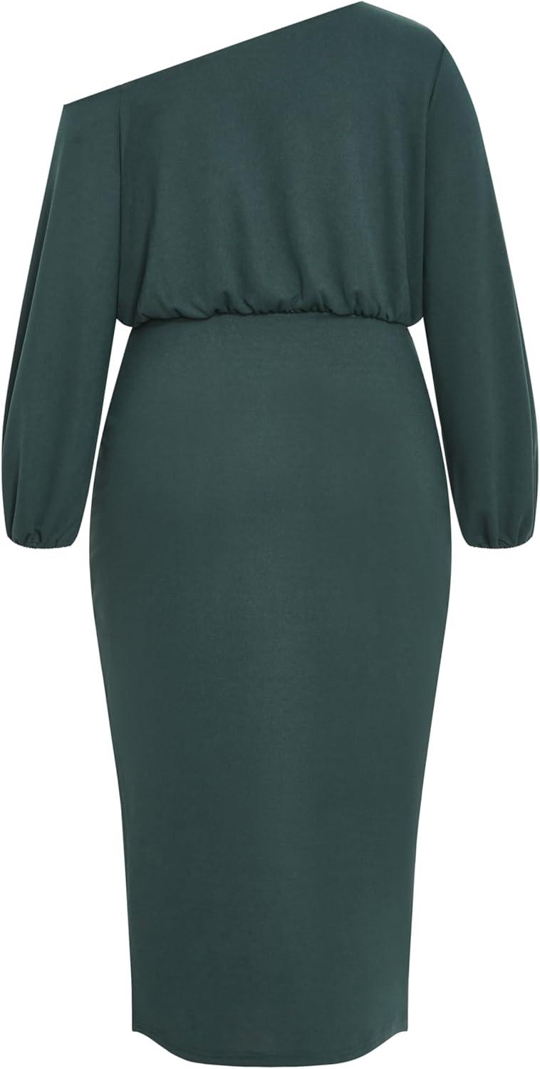 image:imageCity Chic Womens Plus Size Cocktail Dress Alysia Tie Front MidiForest